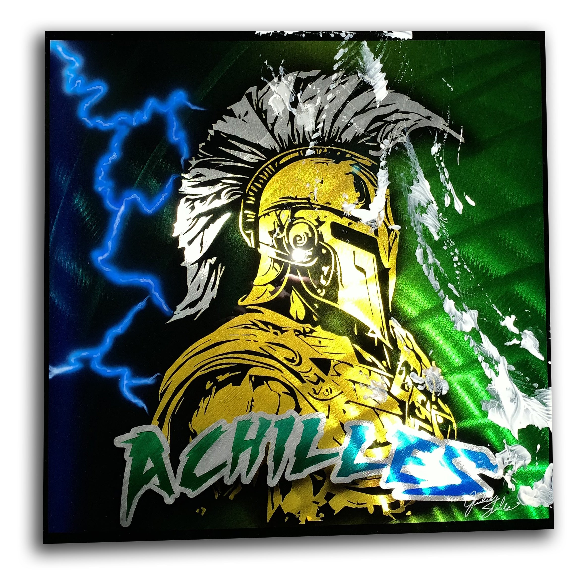 Achilles Warrior Portrait Aluminum Plate