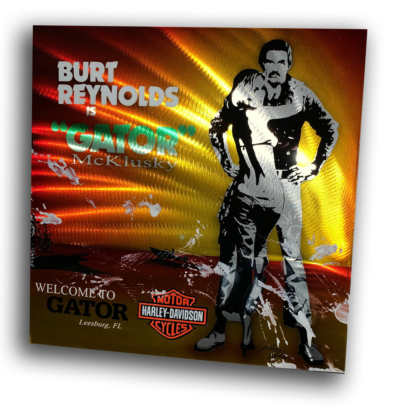 Burt Reynolds GATOR movie Portrait Aluminum Plate