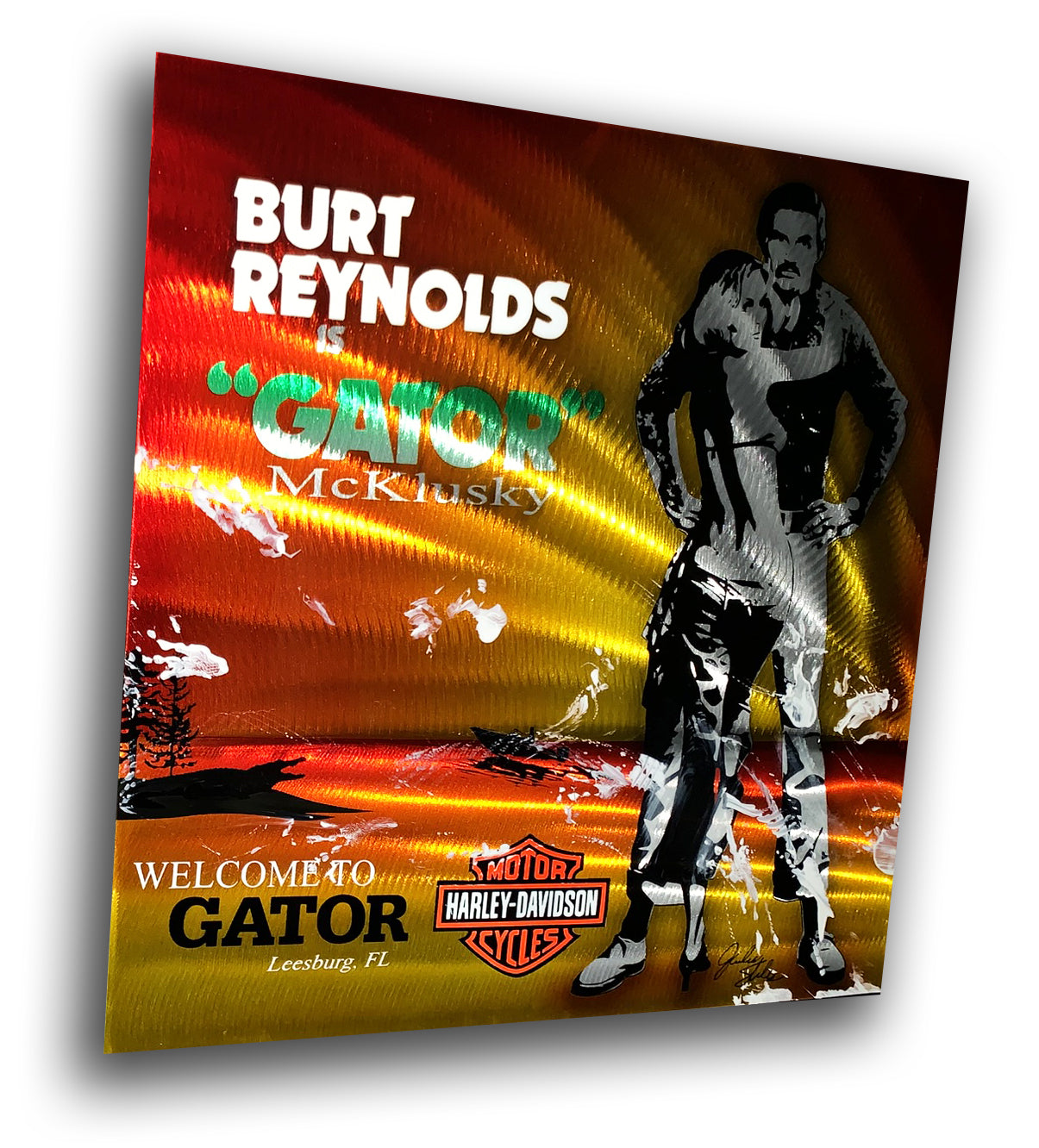 Burt Reynolds GATOR movie Portrait Aluminum Plate