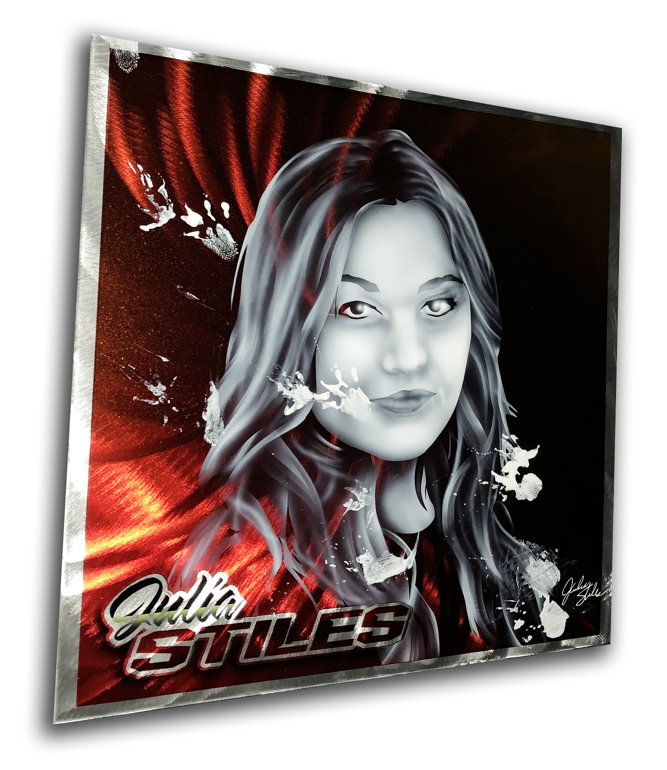 Julia Stiles Portrait Hollywood Actress Aluminum Plate