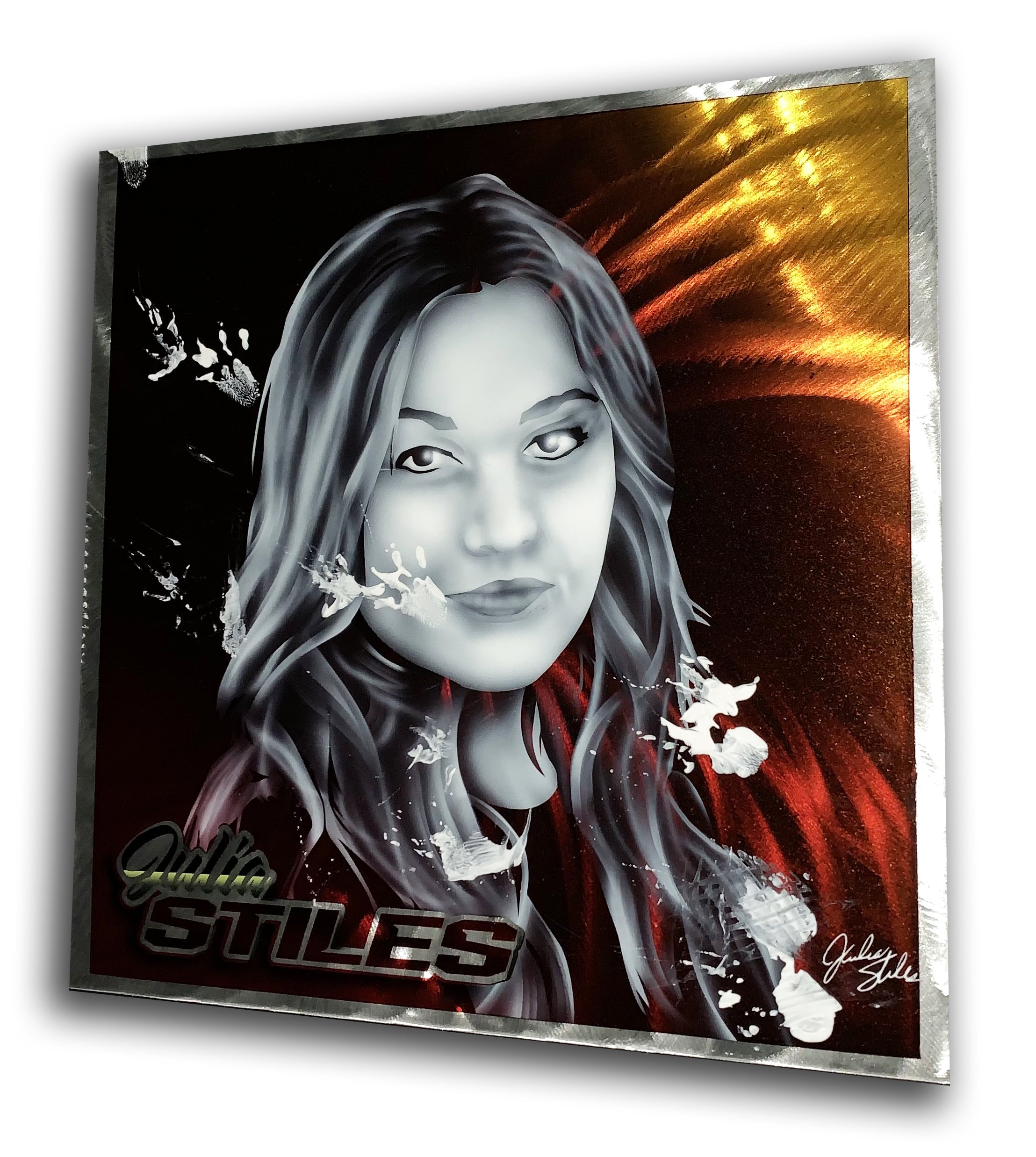 Julia Stiles Portrait Hollywood Actress Aluminum Plate