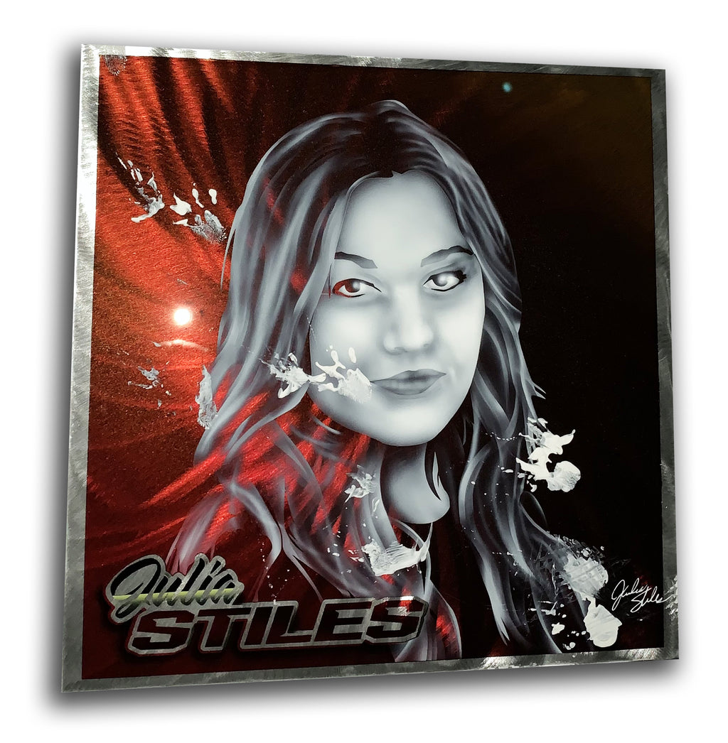 Julia Stiles Portrait Hollywood Actress Aluminum Plate