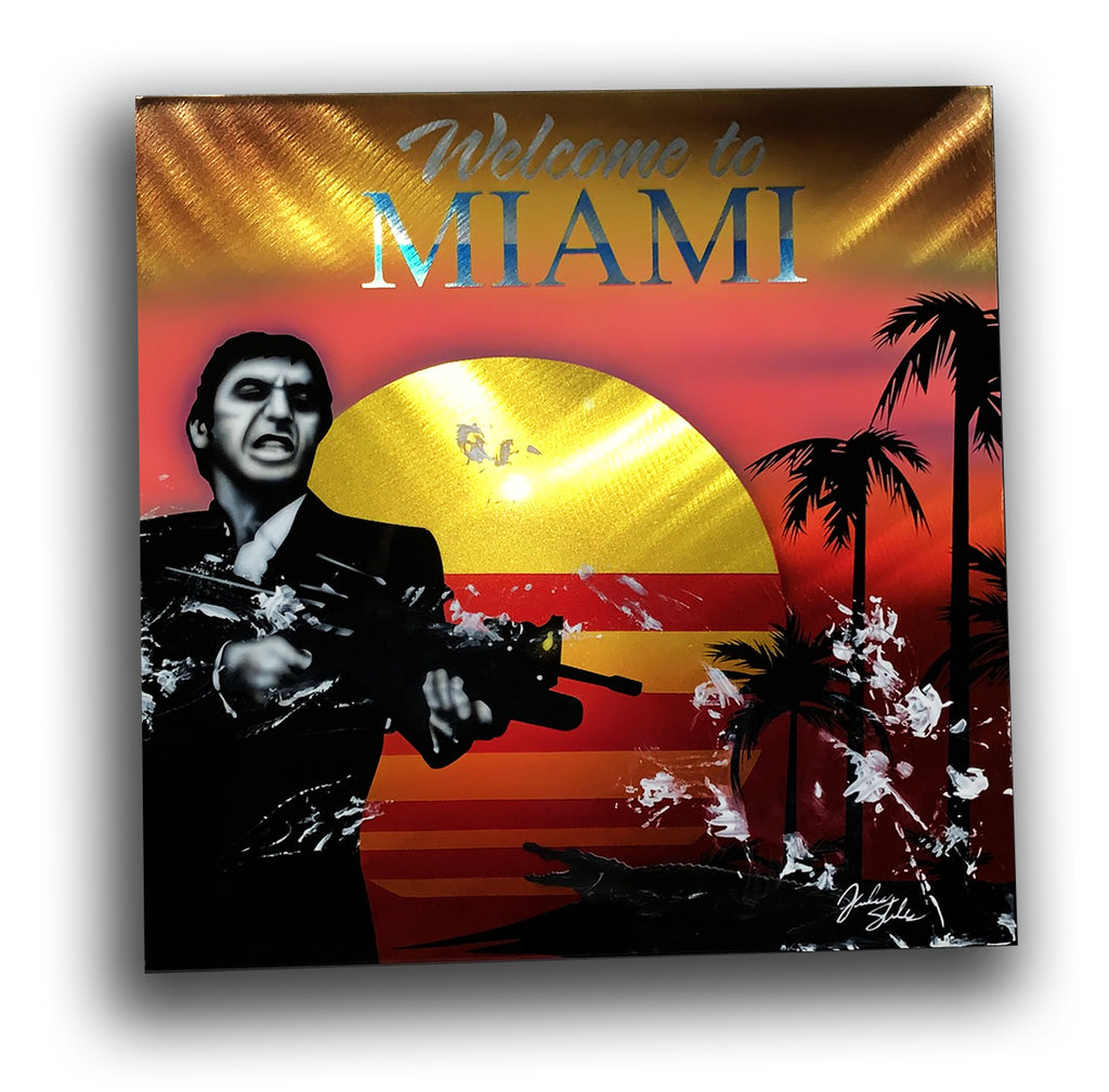 SCARFACE movie Welcome to Miami Portrait Aluminum Plate