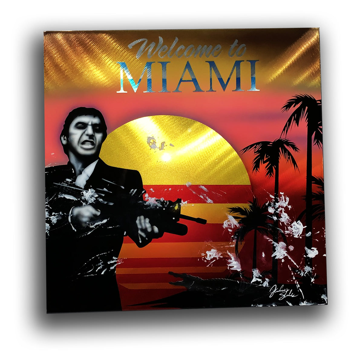 SCARFACE movie Welcome to Miami Portrait Aluminum Plate