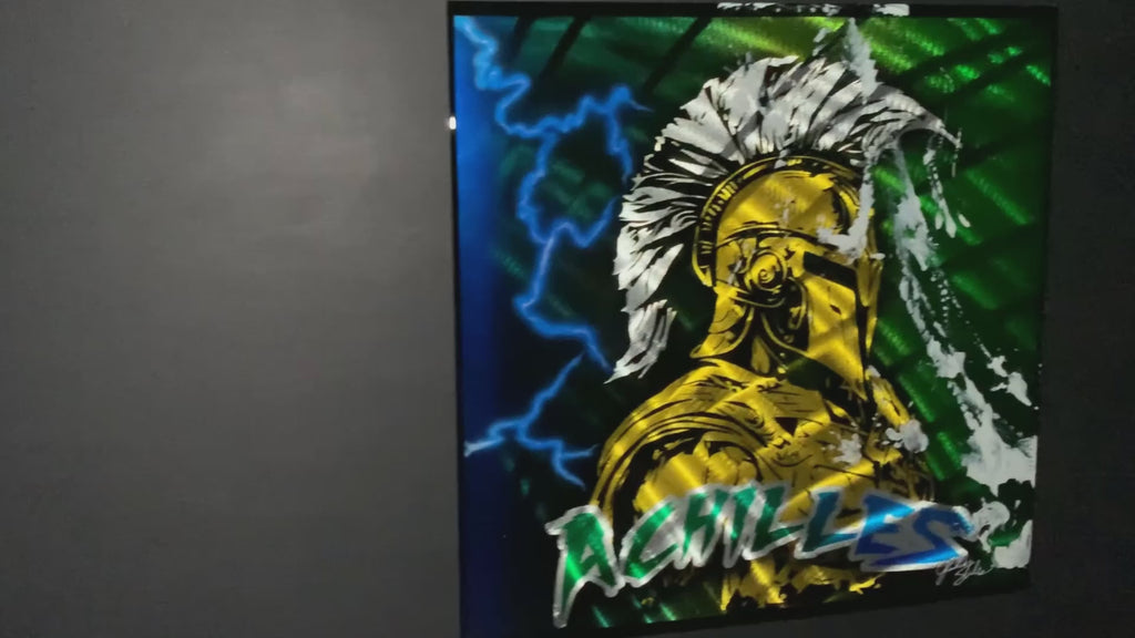 Achilles Warrior Portrait Aluminum Plate