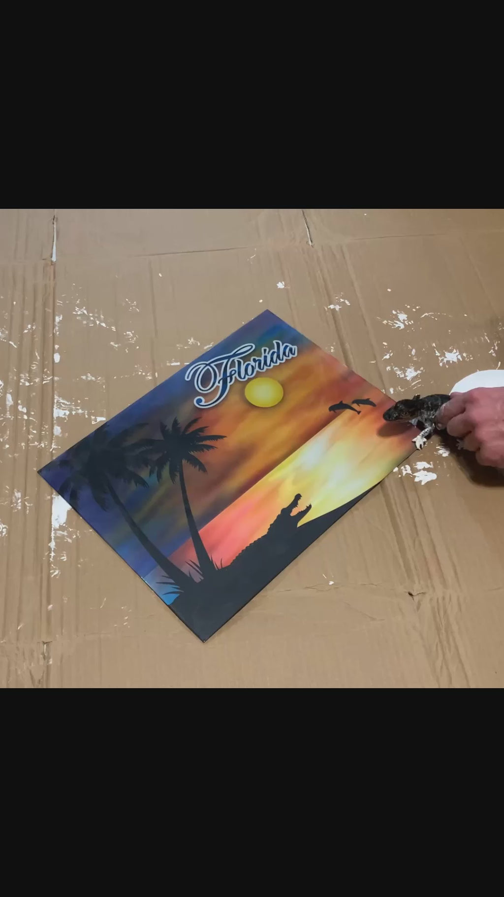 Florida Sunset Scene Portrait Aluminum Plate