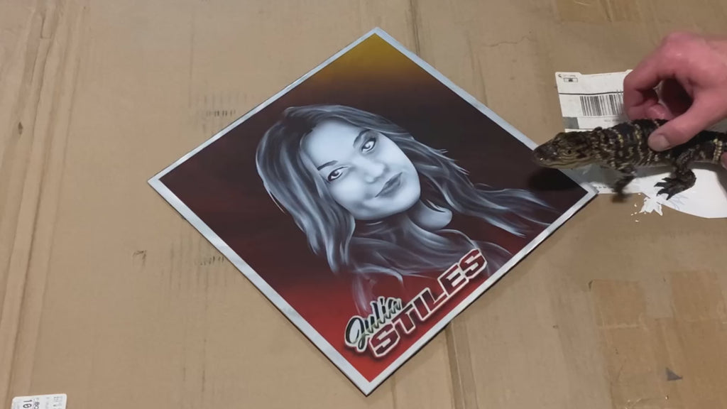 Julia Stiles Portrait Hollywood Actress Aluminum Plate