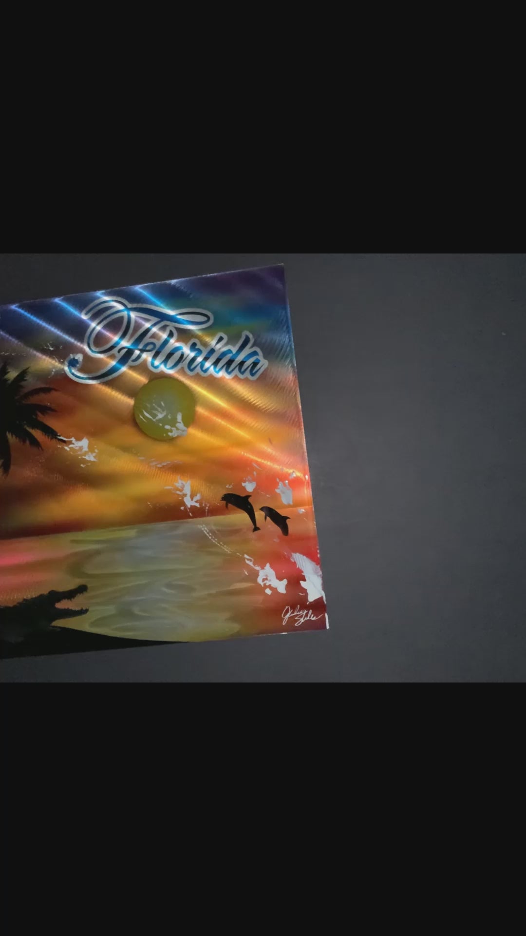 Florida Sunset Scene Portrait Aluminum Plate