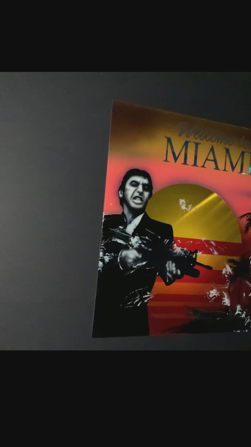 SCARFACE movie Welcome to Miami Portrait Aluminum Plate