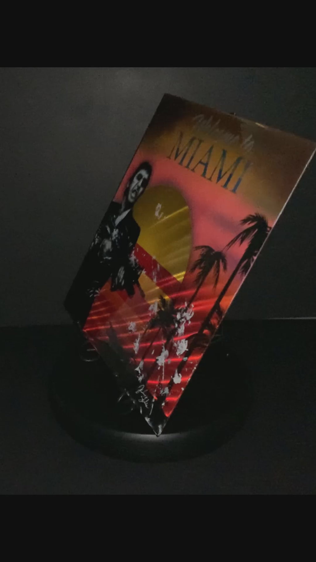 SCARFACE movie Welcome to Miami Portrait Aluminum Plate