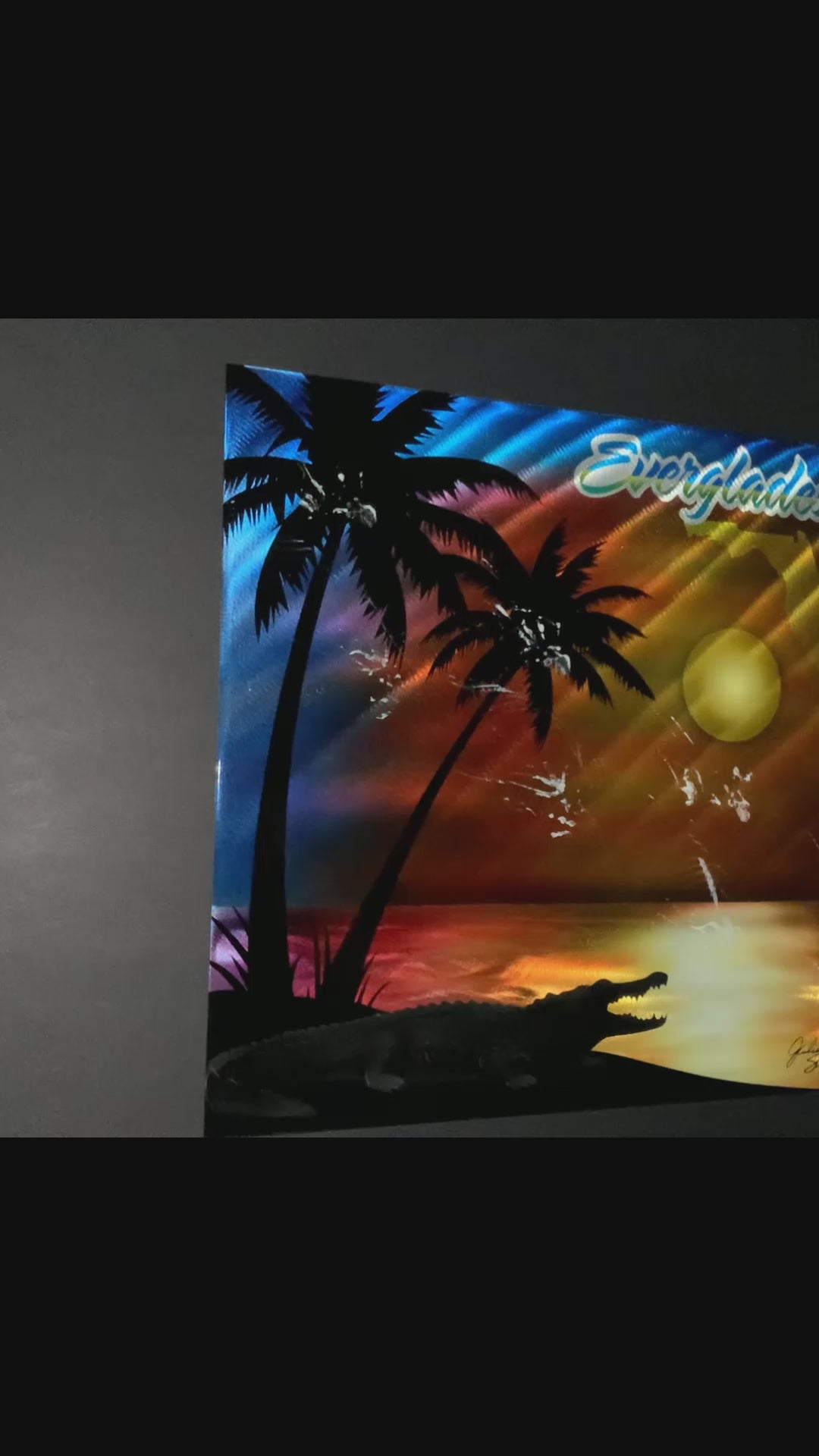 Florida Everglades Sunset Scene Portrait Aluminum Plate